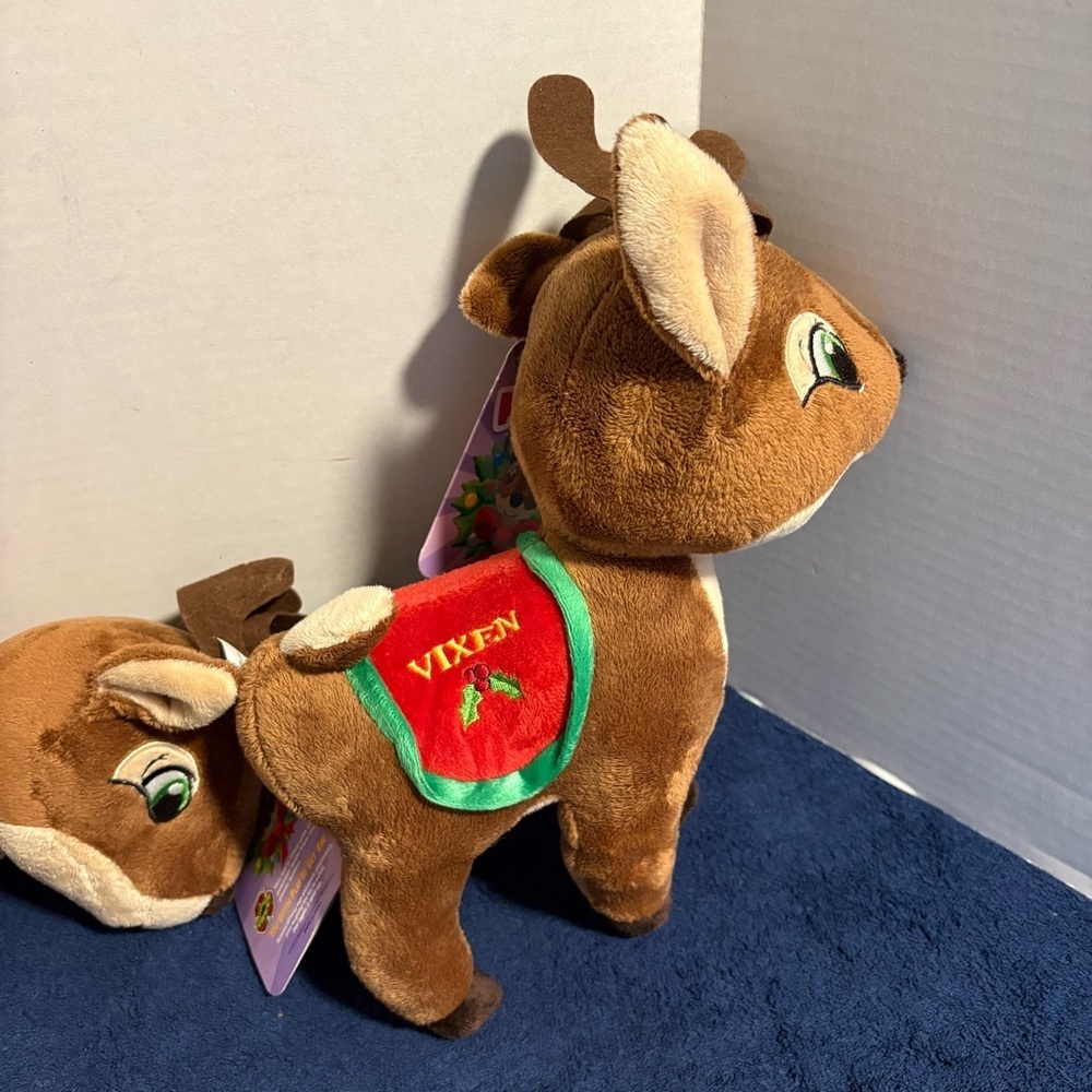 2015 Kellytoy Christmas Santa’s Reindeer Plush Stuffed Toy Blitzen & Vixen 14” - Picture 9 of 9